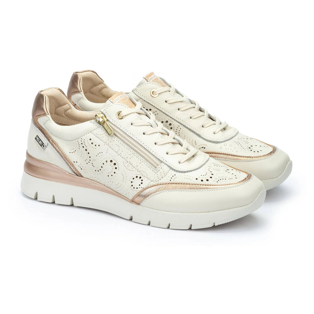 Pikolinos 0705C Deportivo casual mujer cremallera nata.