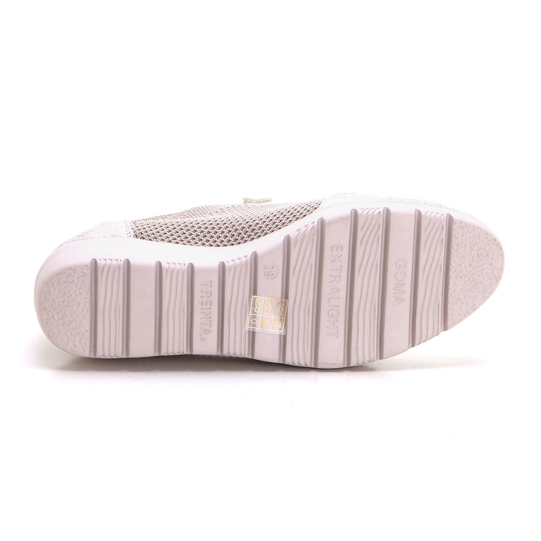 Treintas L4350 Zapatilla con cuña baja adaptable beig.