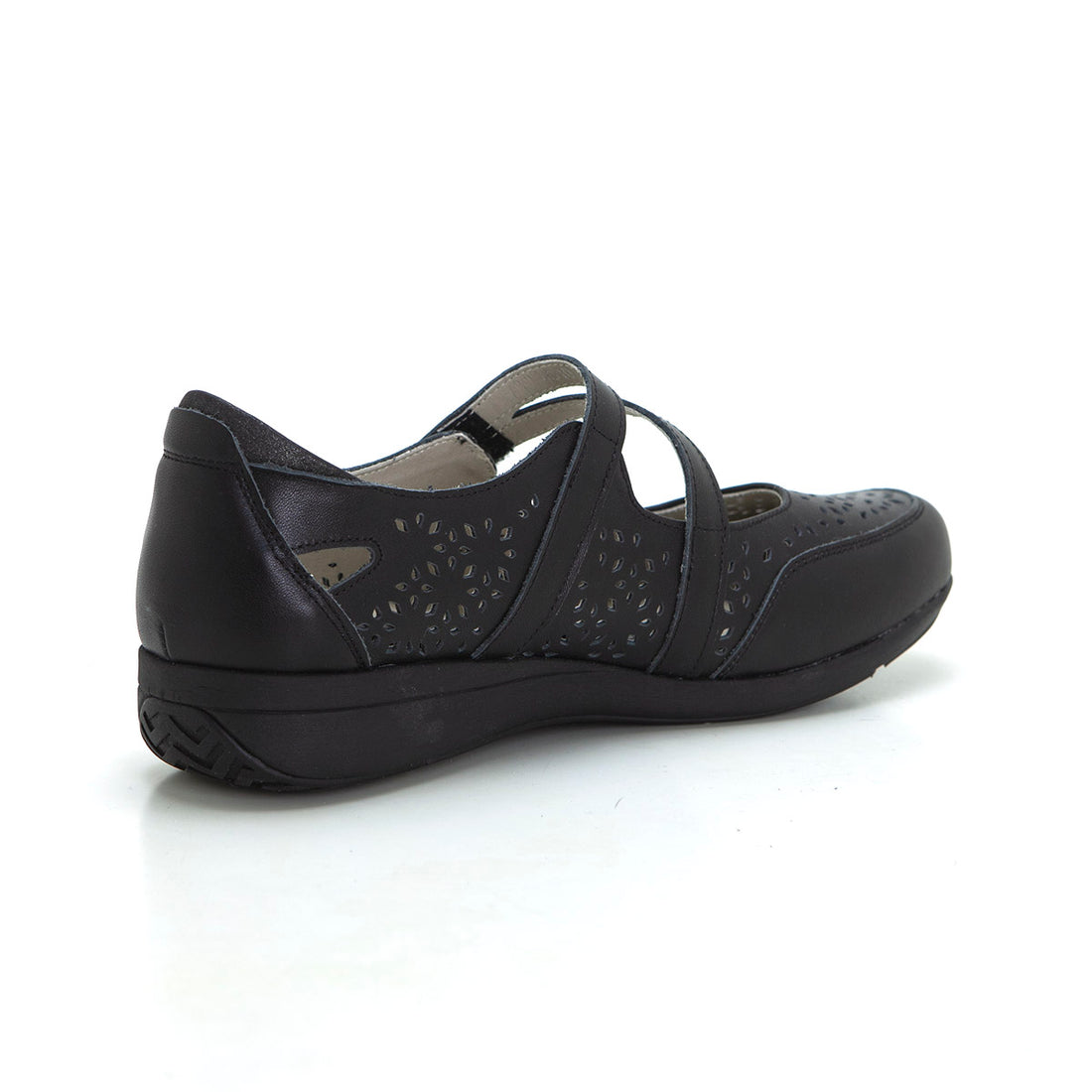 Treitas L4310 Zapato plano tipo mercedes negro.