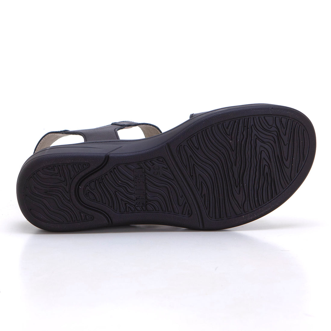Treintas 4338 Sandalia plana plantilla extraible negro.
