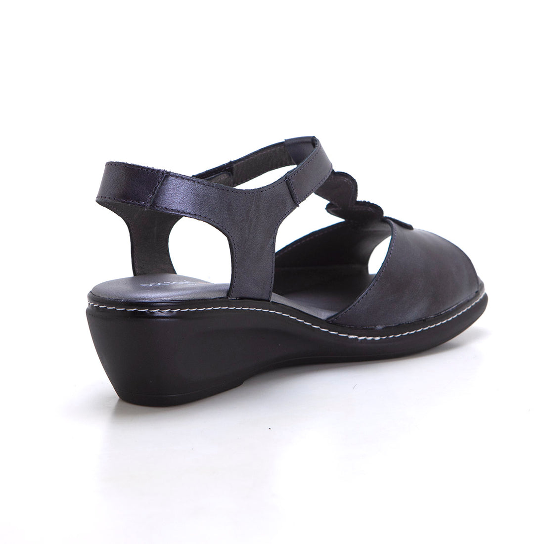 Doctor Cutillas 32121 Sandalia de cuña con predrería negro.