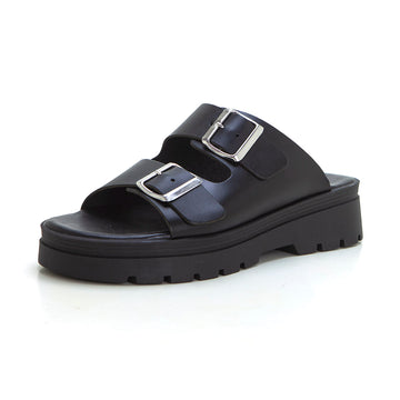 Patricia Miller 6602 Zueco 2 hebillas plataforma negro.