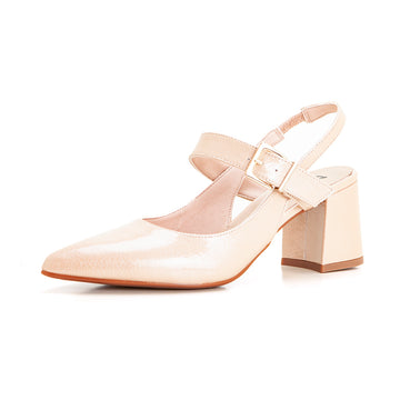 Patricia Miller 6745F Zapato de salón destalonado correa nude.