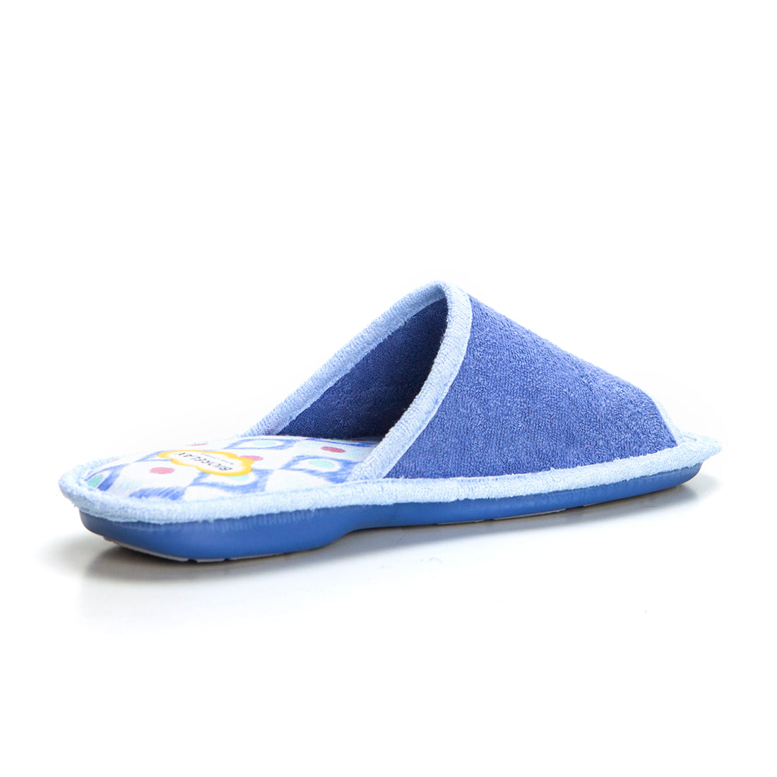 Bio Relax 4095 Zapatilla de estar por casa de rizo indigo.