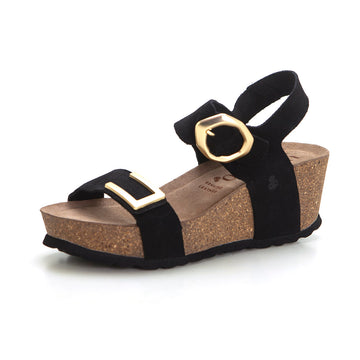 Yokono Bari 255 Sandalia de cuña con plataforma negro.