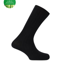 Punto Blanco 1352810 Calcetines de bambú de canalé negro - puño antipresión 39-45