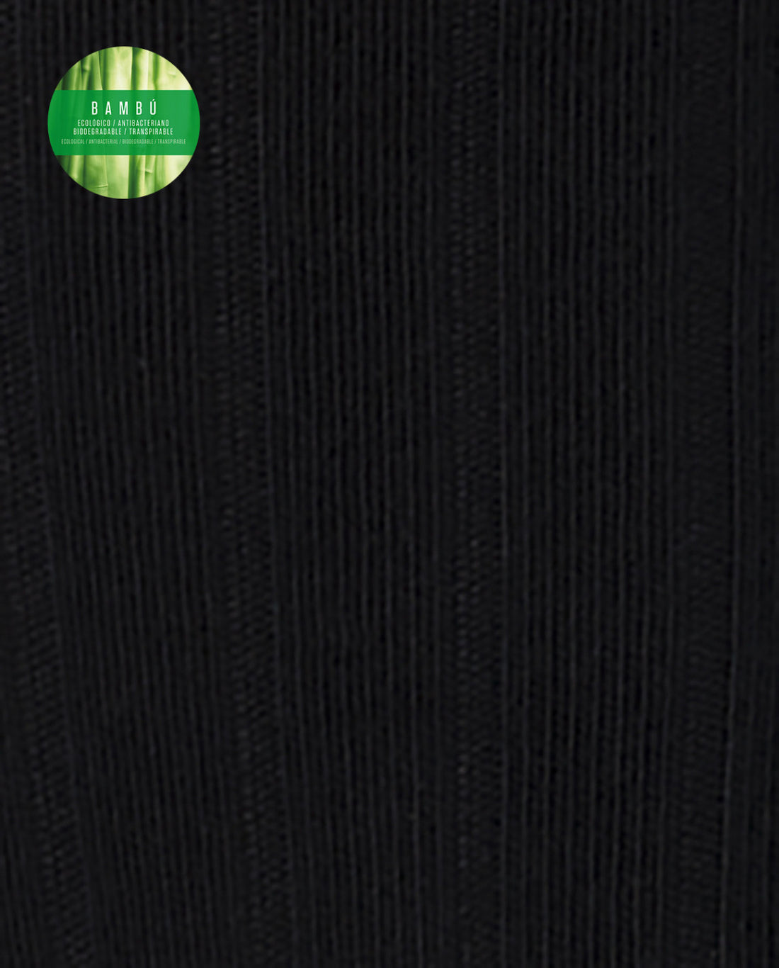 Punto Blanco 1352810 Calcetines de bambú de canalé negro - puño antipresión 39-45
