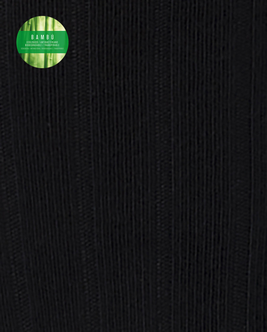 Punto Blanco 1352810 Calcetines de bambú de canalé negro - puño antipresión 39-45