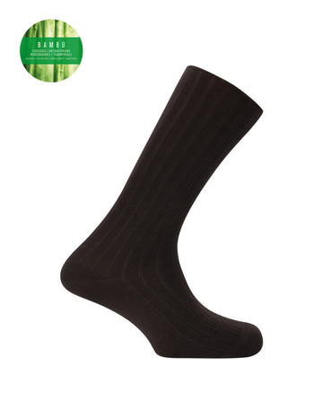 Punto Blanco 1352810 Calcetines de bambú de canalé marrón- puño antipresión 39-45