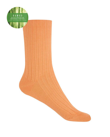 Punto Blanco 1552210 Calcetines de bambú de canalé calabaza- puño no aprieta