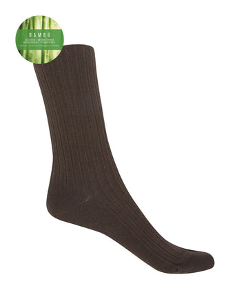 Punto Blanco 1552210 Calcetines de bambú de canalé chocolate- puño no aprieta