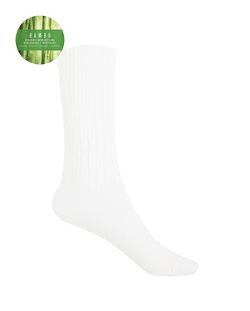 Punto Blanco 1552210 Calcetines de bambú de canalé crudo- puño no aprieta