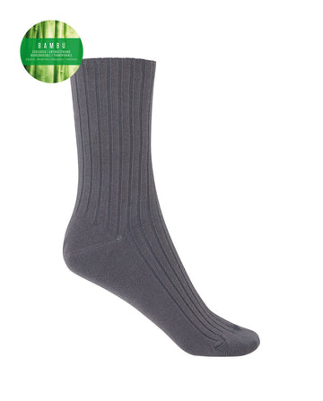 Punto Blanco 1552210 Calcetines de bambú de canalé gris - puño no aprieta