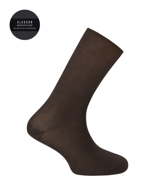 Punto Blanco 1346910 Calcetines de algodón mercerizado lisos marrón