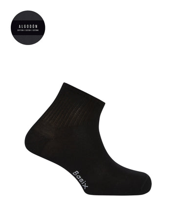 Punto Blanco 1390200 Pack de 3 calcetines de algodón con puño americano - Basix negro