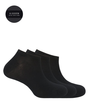 Punto Blanco 1487900 Pack de 3 calcetines de algodón lisos - Basix negro