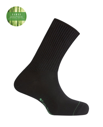 Punto Blanco 7498110 Calcetines de bambú y viscosa con puño canalé negro
