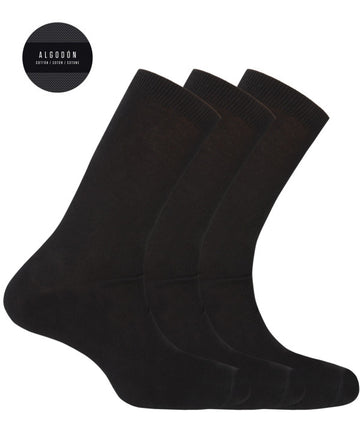 Punto Blanco 1488010 Pack de 3 calcetines de algodón lisos - Basix negro