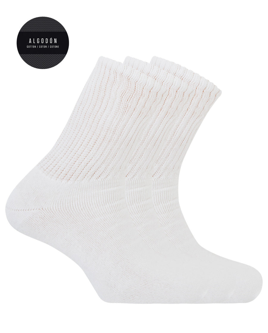 Punto Blanco 1494110 Pack de 3 calcetines de alg sport con puño americano - Basix