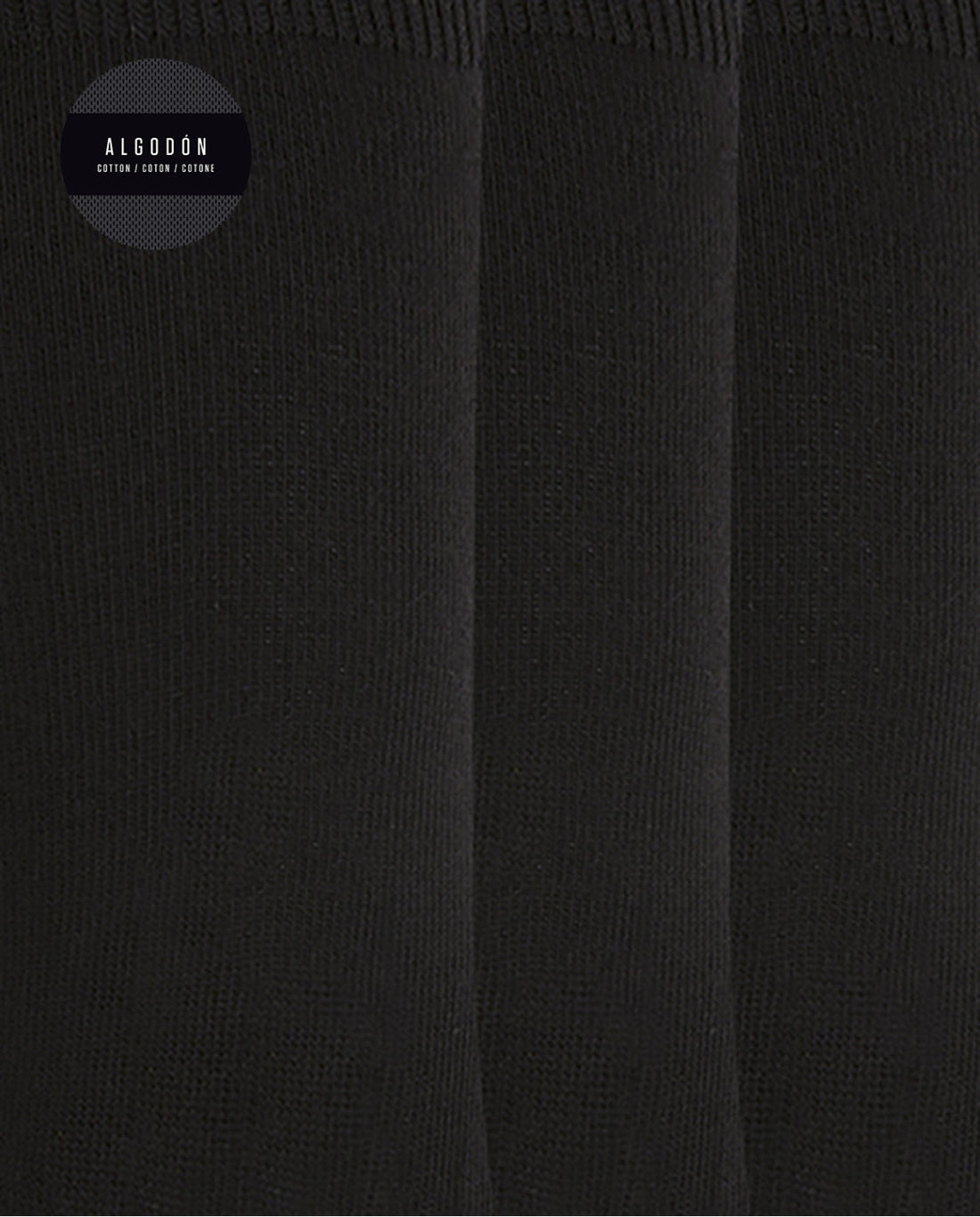 Punto Blanco 1669610 Pack de 3 calcetines de algodón lisos - Basix negro
