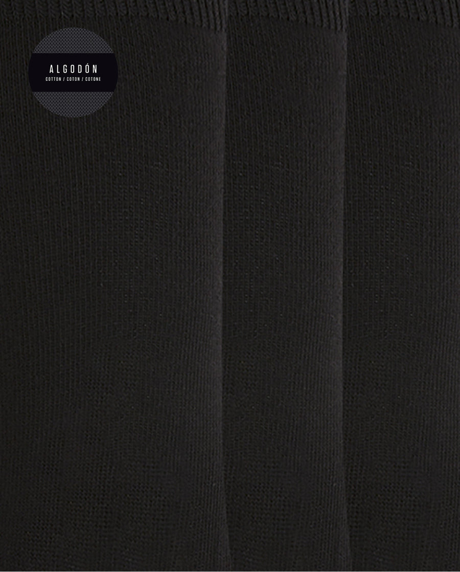 Punto Blanco 1669610 Pack de 3 calcetines de algodón lisos - Basix negro