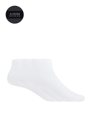 Punto Blanco 1672900 Pack de 3 calcetines de algodón lisos - Basix blanco