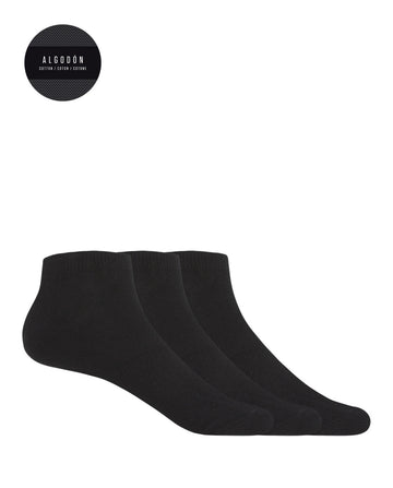 Punto Blanco 1672900 Pack de 3 calcetines de algodón lisos - Basix negro