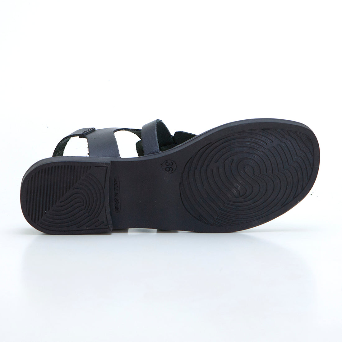 Duendy 3821 Sandalia esclava plana negro.