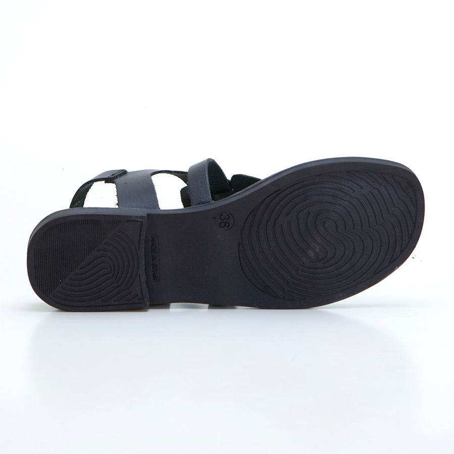 Duendy 3821 Sandalia esclava plana negro.