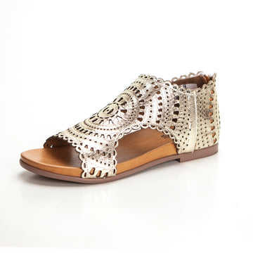 TOP3 SR 24492 Sandalia abotinada cremallera oro
