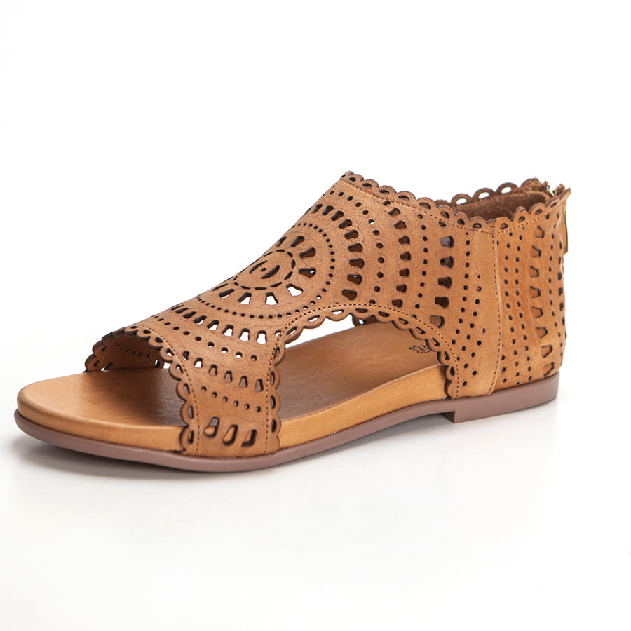 TOP3 SR 24492 Sandalia abotinada cremallera cuero