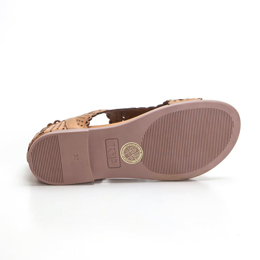 TOP3 SR 24492 Sandalia abotinada cremallera cuero