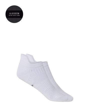 Punto Blanco 76758 Pack de 2 calcetines de algodón deportivos semilisos BLANCOS
