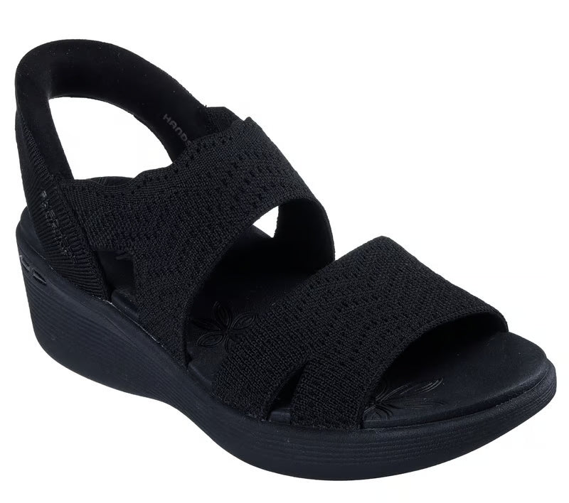 SKECHERS 163510 Sandalia de cuña Slip-Ins negro