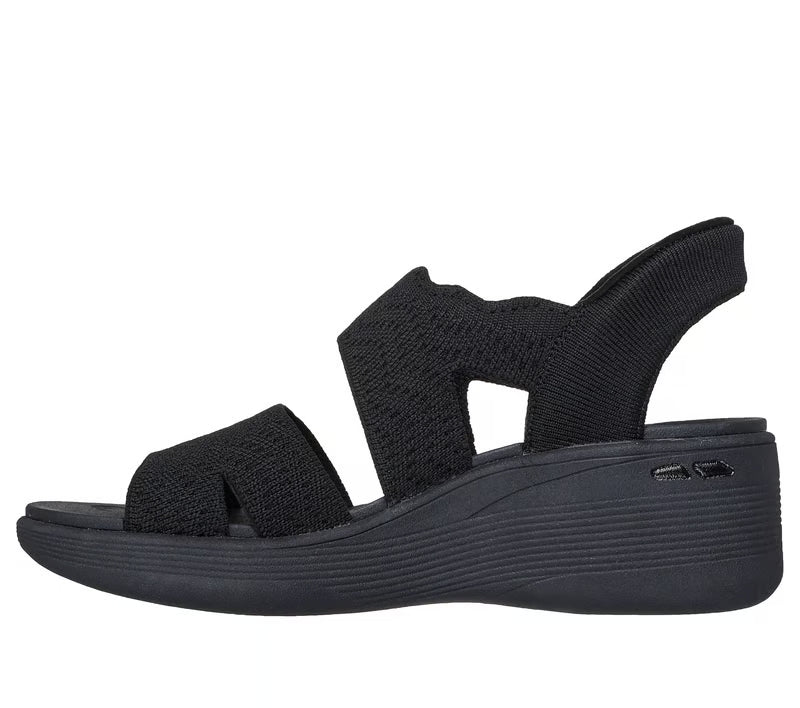 SKECHERS 163510 Sandalia de cuña Slip-Ins negro