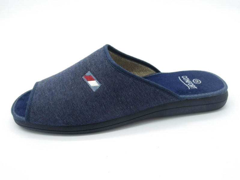 Calzamur 339 Zapatilla de estar por casa hombre destalonada marino.