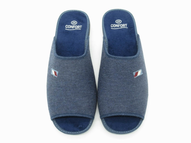 Calzamur 339 Zapatilla de estar por casa hombre destalonada marino.