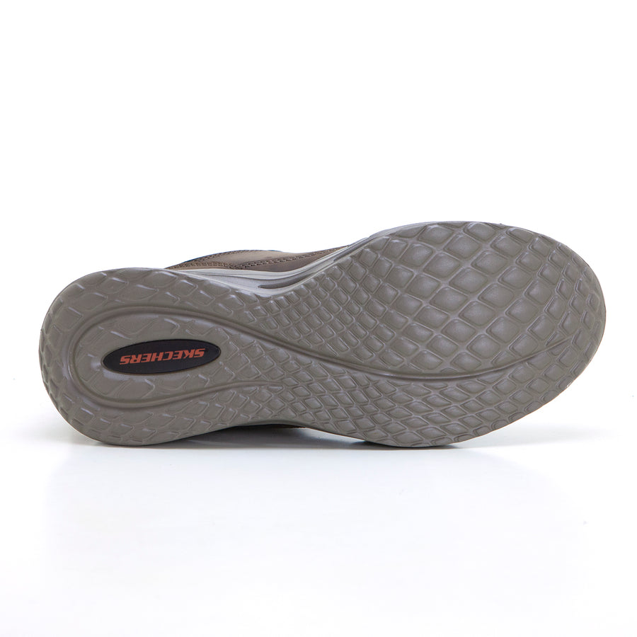 SKECHERS 211190 Zapato de hombre cordones Slip-Ins marrón.