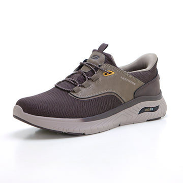 SKECHERS 211190 Zapato de hombre cordones Slip-Ins marrón.