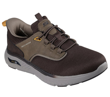 SKECHERS 211190 Zapato de hombre cordones Slip-Ins marrón.