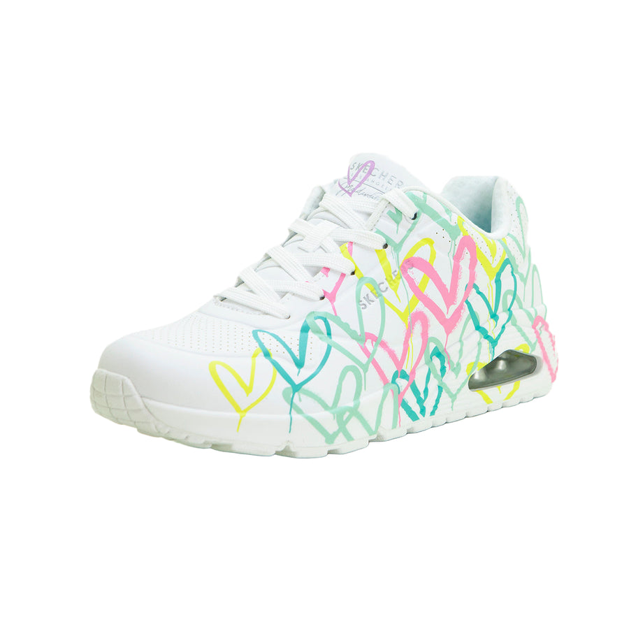Skechers 177982 Deportiva Uno cámara de aire corazones blanco.