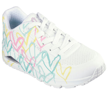 Skechers 177982 Deportiva Uno cámara de aire corazones blanco.