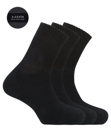 Punto Blanco 1494110 Pack de 3 calcetines de alg sport con puño americano -negro