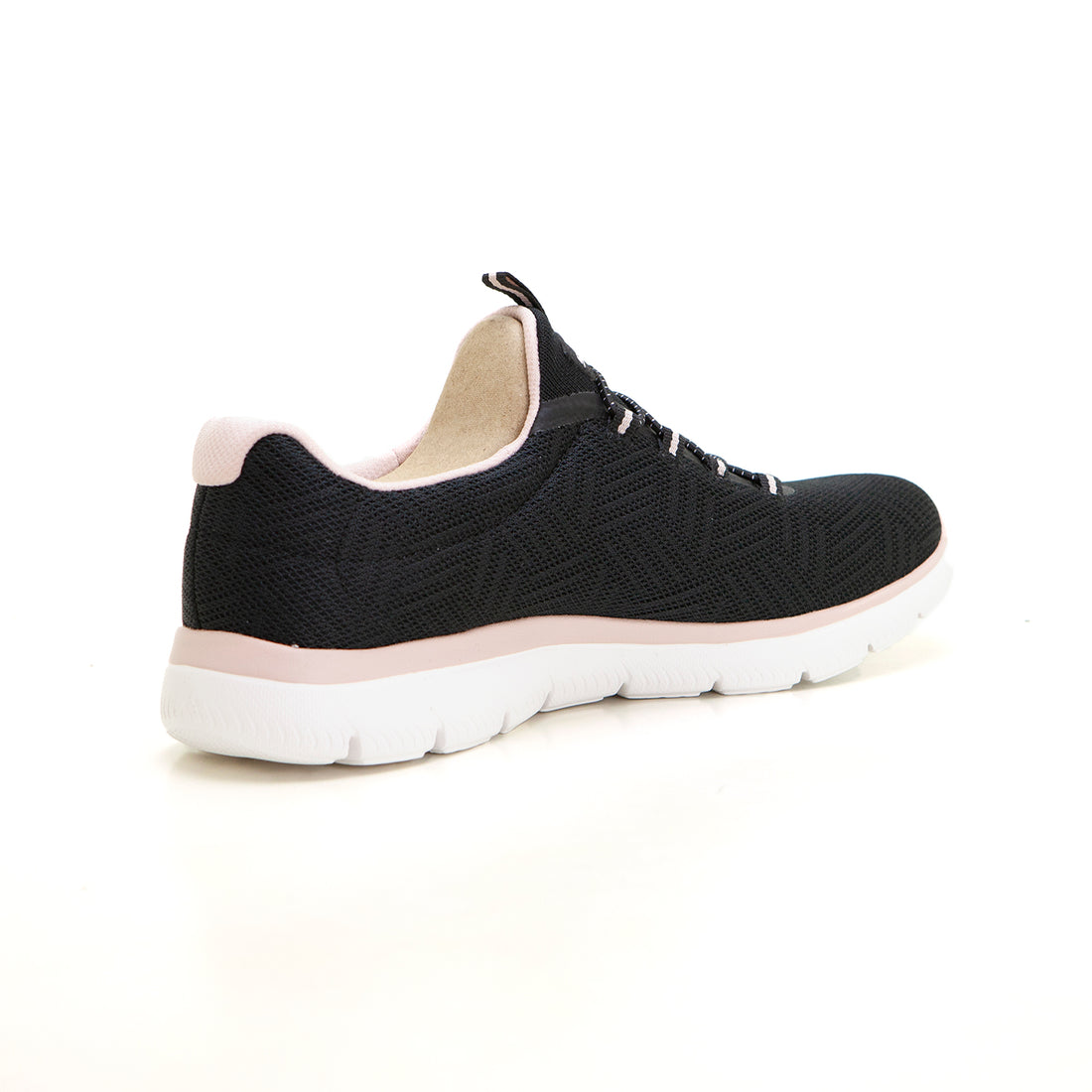 SKECHERS 150119 Deportiva elásticos negro rosa