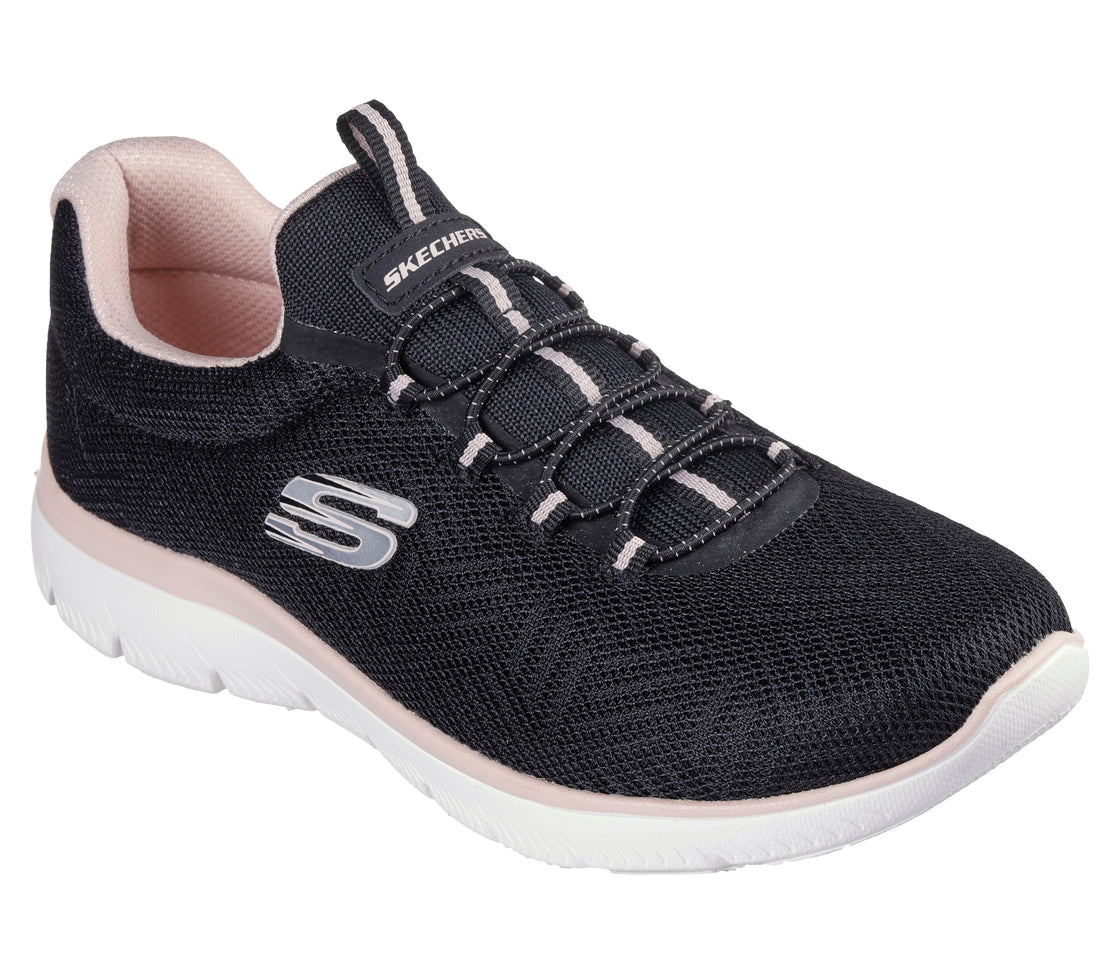 SKECHERS 150119 Deportiva elásticos negro rosa