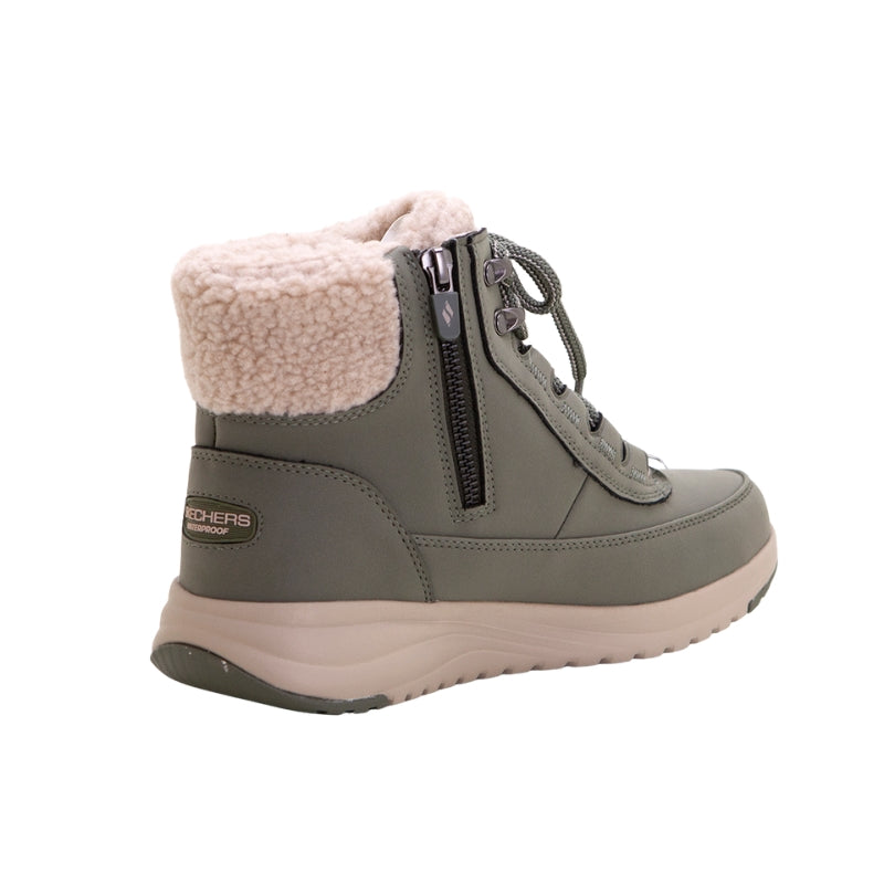 Skechers 144756 Botín mujer borreguito verde.