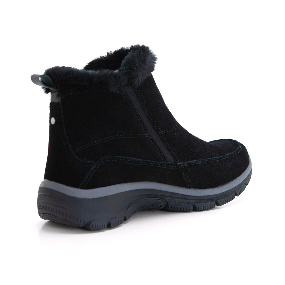 Skechers 167862 Botín mujer en serraje afelpado negro.