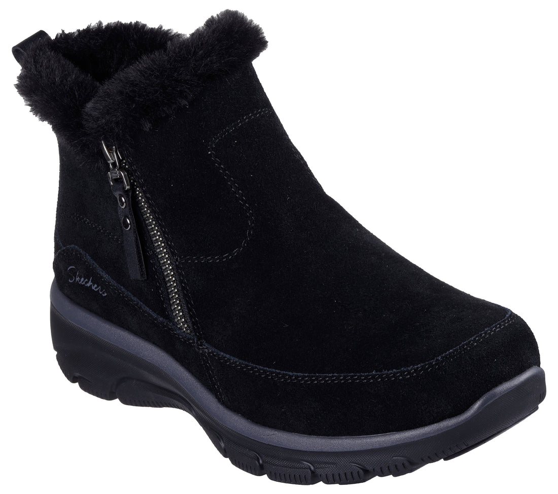 Skechers 167862 Botín mujer en serraje afelpado negro.