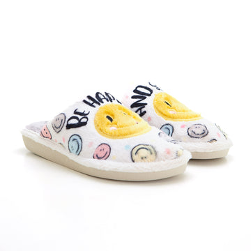 Cabrera 2479 Zapatilla de estar por casa destalonada Smile marfil.