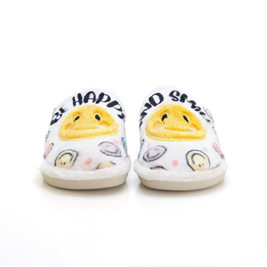 Cabrera 2479 Zapatilla de estar por casa destalonada Smile marfil.
